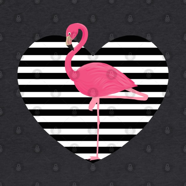 Flamingo on heart by GreenZebraArt